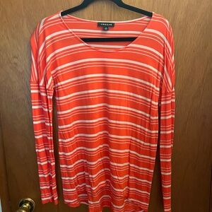 Striped red and white long sleeve top